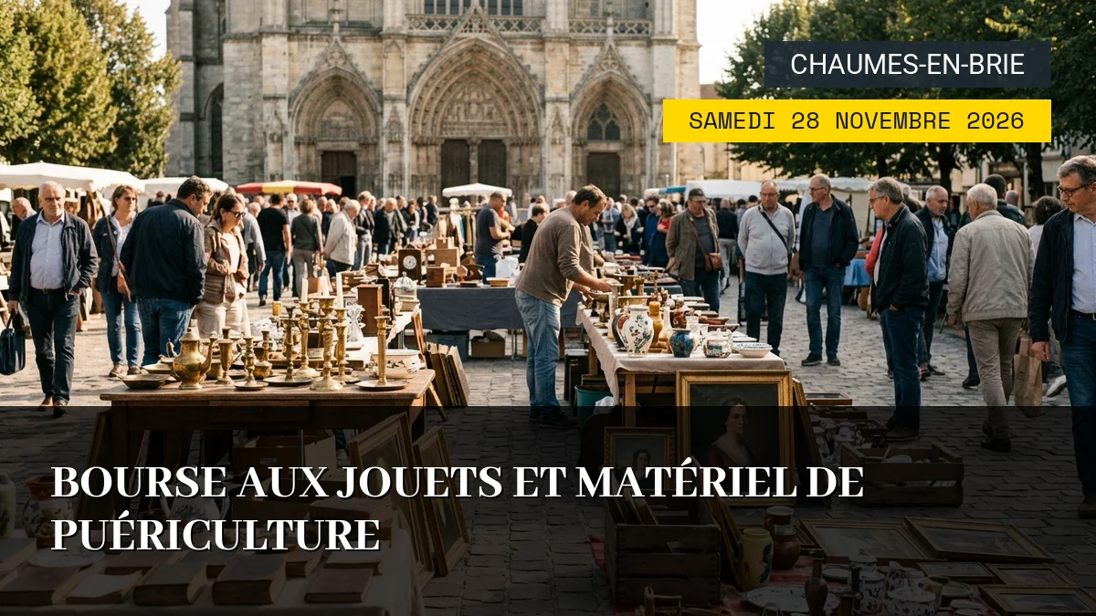 Affiche de l'événement : Bourse aux jouets et matériel de puériculture – Samedi 28 Novembre 2026