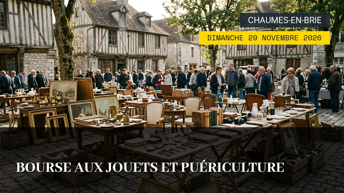 Affiche de l'événement : Bourse aux Jouets et Puériculture – Dimanche 29 Novembre 2026