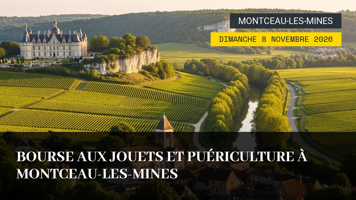 Affiche de l'événement : Bourse aux Jouets et Puériculture à Montceau-les-Mines – Dimanche 8 Novembre 2026