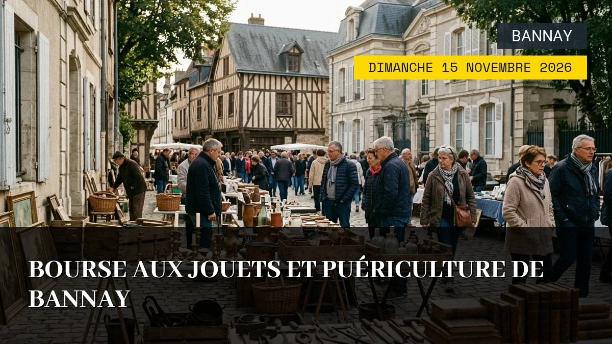 Affiche de l'événement : Bourse aux jouets et puériculture de Bannay – Dimanche 15 Novembre 2026