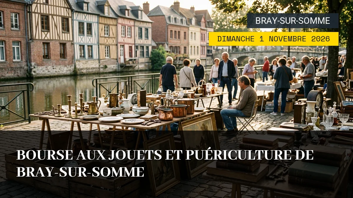 Affiche de l'événement : Bourse aux jouets et puériculture de Bray-sur-Somme – Dimanche 1 Novembre 2026