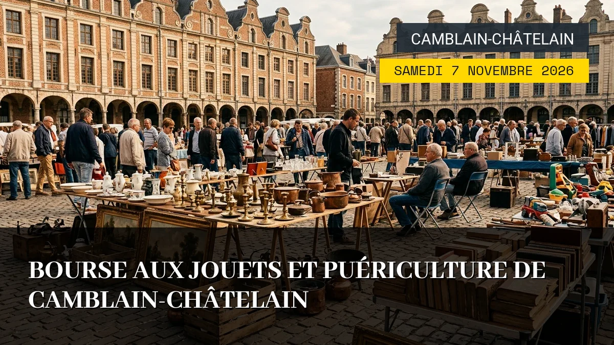 Affiche de l'événement : Bourse aux jouets et puériculture de Camblain-Châtelain – Samedi 7 Novembre 2026
