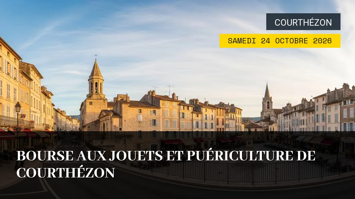 Affiche de l'événement : Bourse aux Jouets et Puériculture de Courthézon – Samedi 24 Octobre 2026