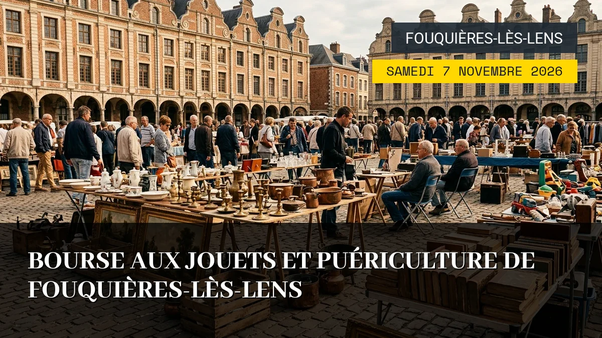 Affiche de l'événement : Bourse aux jouets et puériculture de Fouquières-lès-Lens – Samedi 7 Novembre 2026
