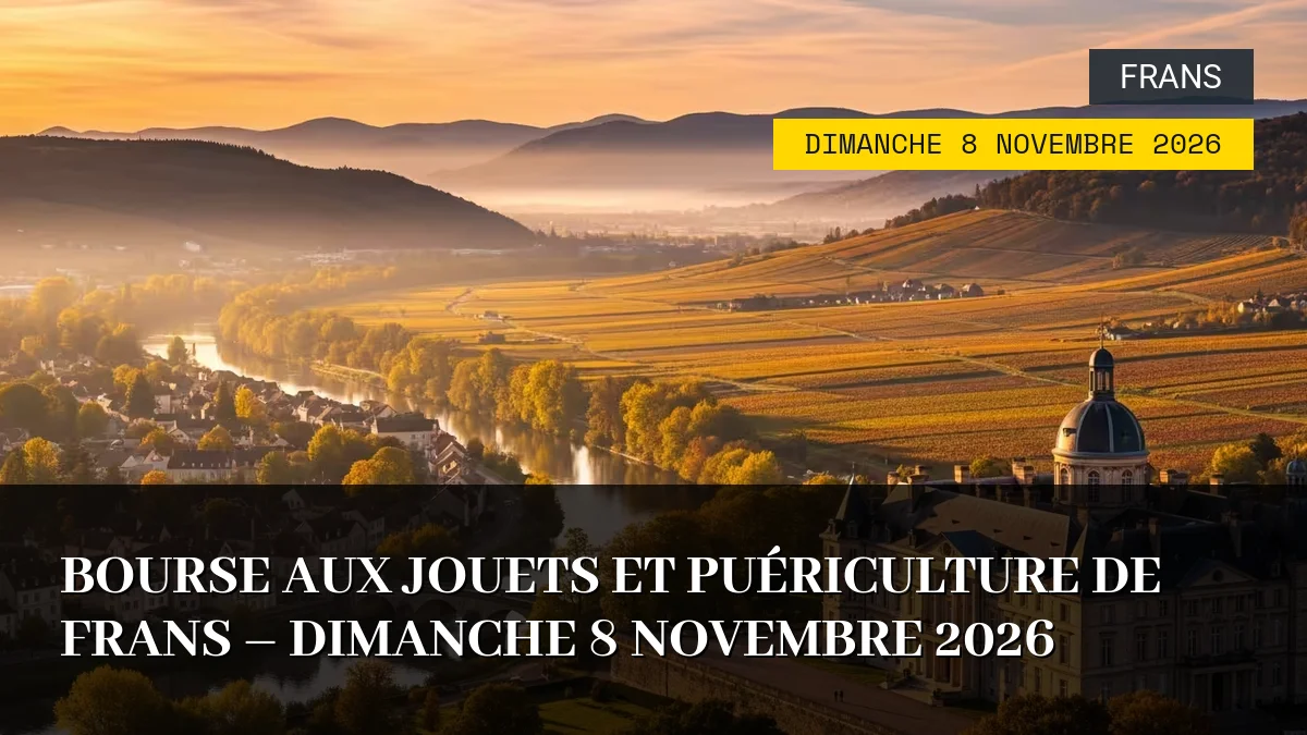 Affiche de l'événement : Bourse aux Jouets et Puériculture de Frans – Dimanche 8 Novembre 2026
