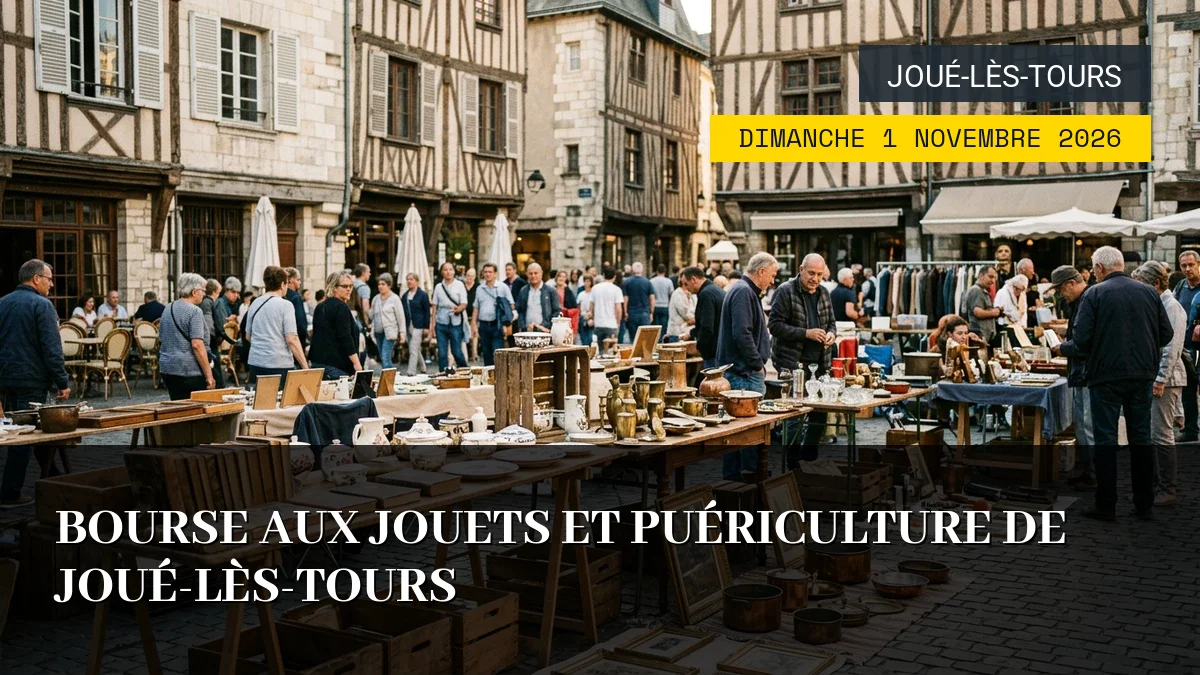 Affiche de l'événement : Bourse aux Jouets et Puériculture de Joué-lès-Tours – Dimanche 1 Novembre 2026