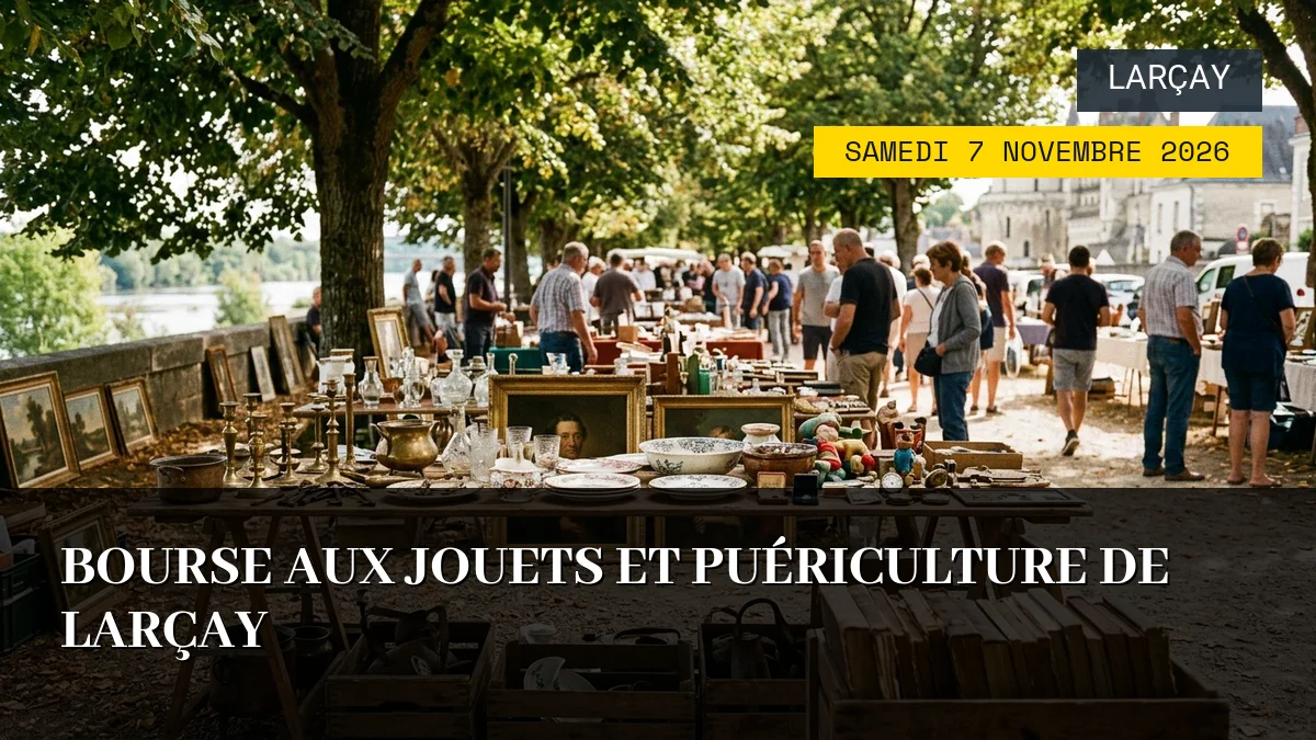 Affiche de l'événement : Bourse aux jouets et puériculture de Larçay – Samedi 7 Novembre 2026