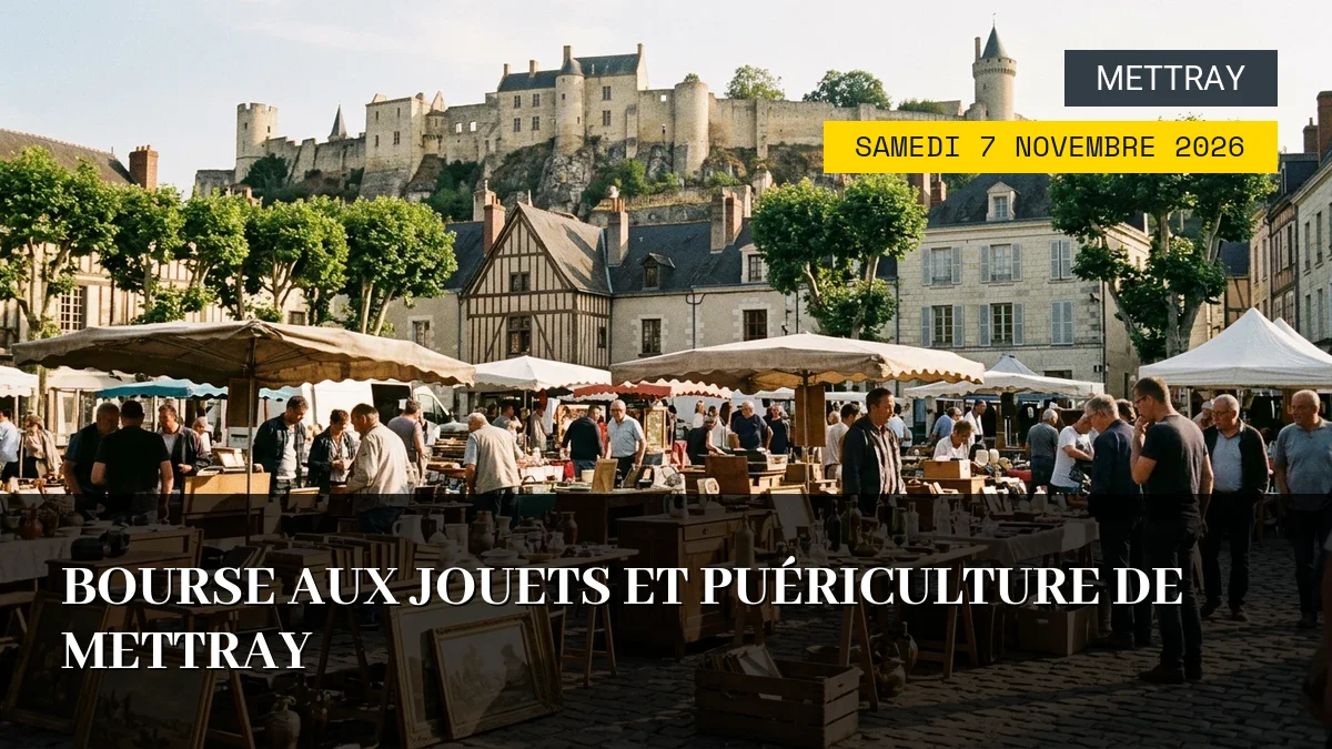 Affiche de l'événement : Bourse aux jouets et puériculture de Mettray – Samedi 7 Novembre 2026 — Du Samedi 7 Novembre 2026 au Dimanche 8 Novembre 2026
