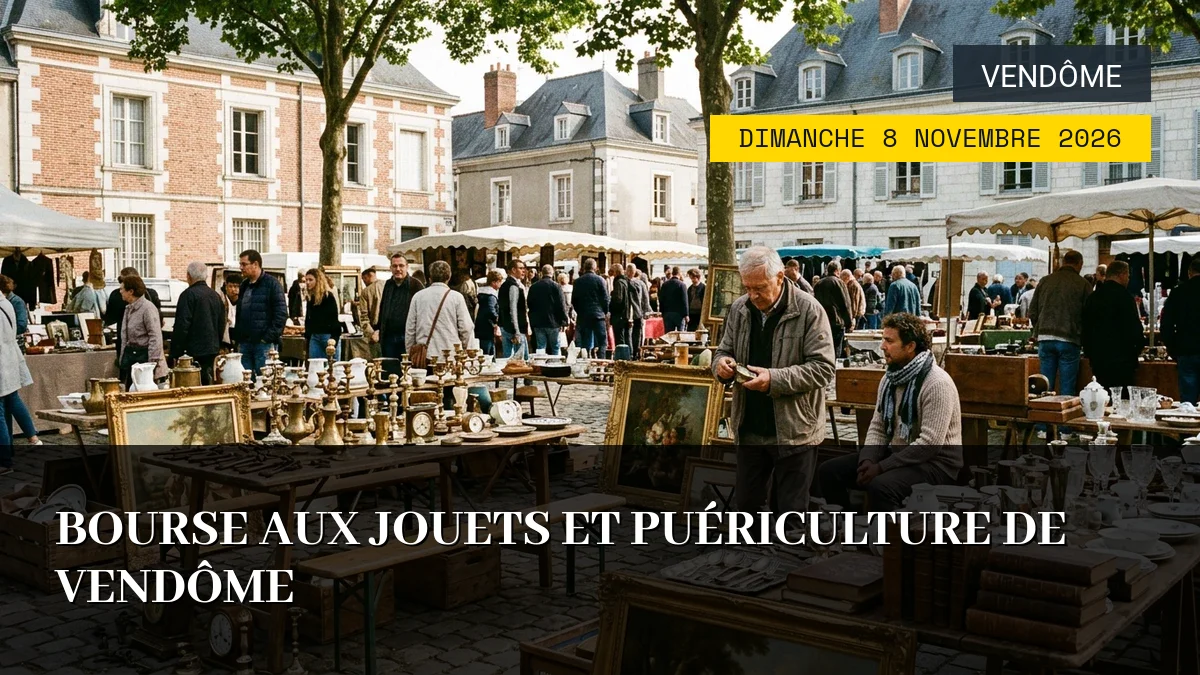 Affiche de l'événement : Bourse aux jouets et puériculture de Vendôme – Dimanche 8 Novembre 2026