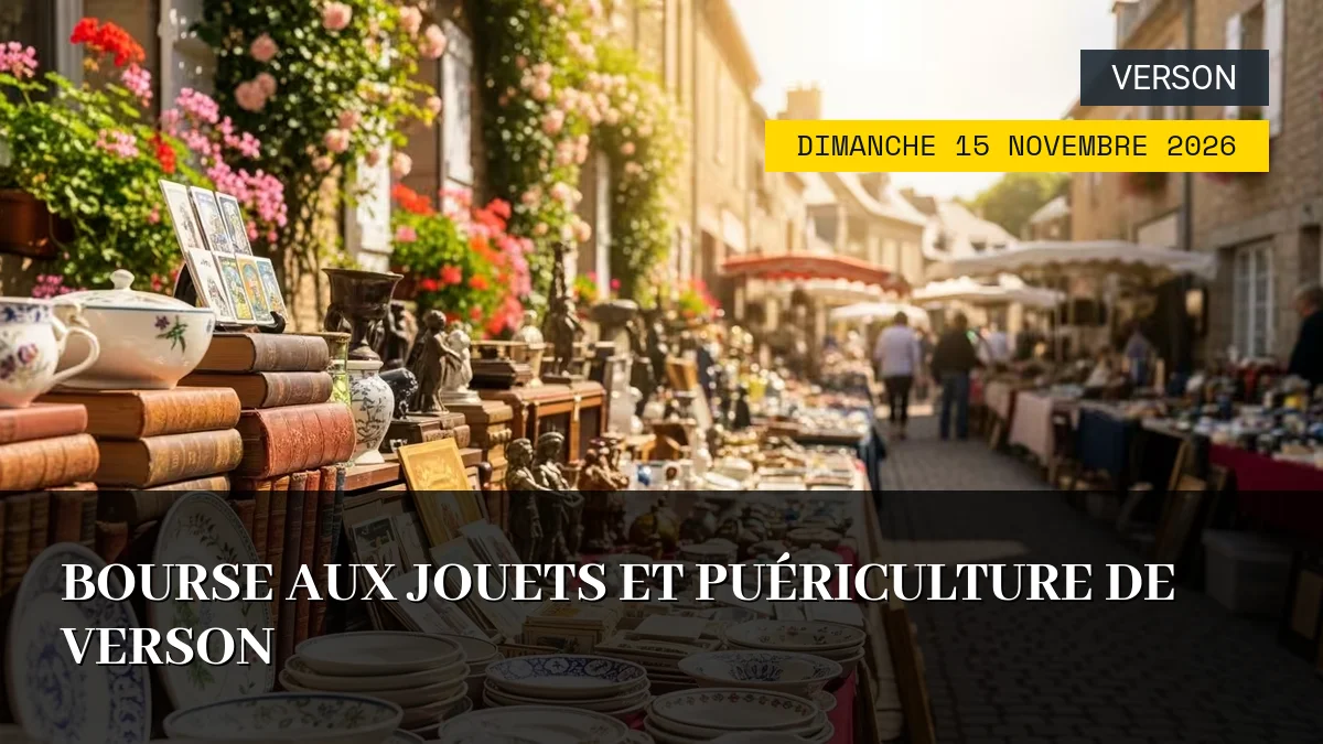 Affiche de l'événement : Bourse aux Jouets et Puériculture de Verson – Dimanche 15 Novembre 2026