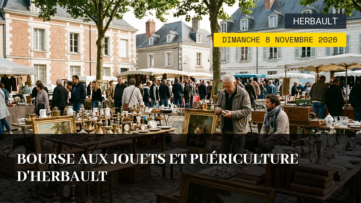 Affiche de l'événement : Bourse aux jouets et puériculture d&rsquo;Herbault – Dimanche 8 Novembre 2026