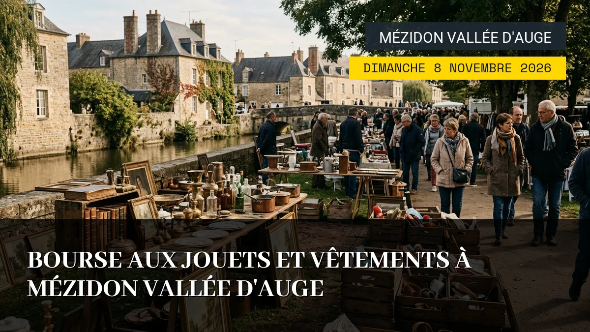 Affiche de l'événement : Bourse aux Jouets et Vêtements à Mézidon Vallée d&rsquo;Auge – Dimanche 8 Novembre 2026