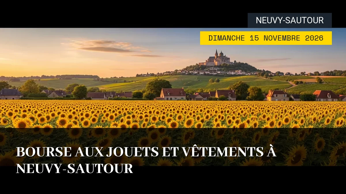 Affiche de l'événement : Bourse aux Jouets et Vêtements à Neuvy-Sautour – Dimanche 15 Novembre 2026
