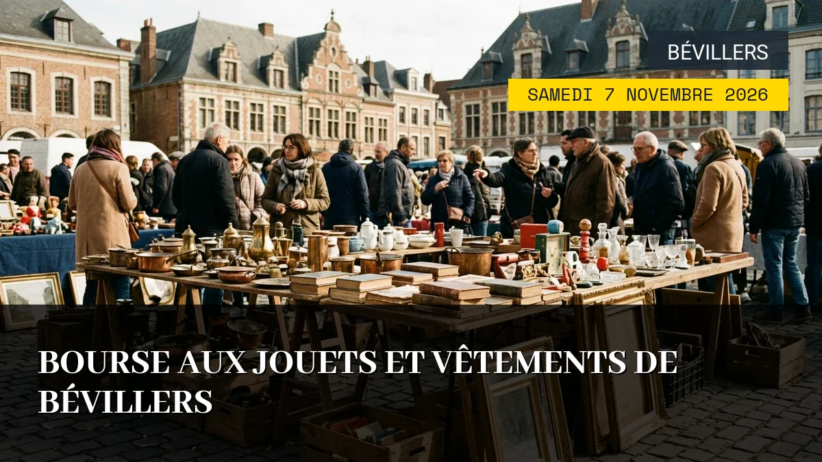 Affiche de l'événement : Bourse aux jouets et vêtements de Bévillers – Samedi 7 Novembre 2026