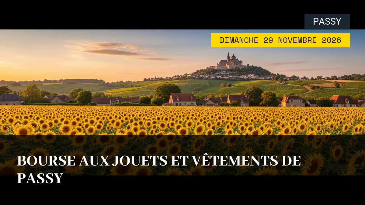 Affiche de l'événement : Bourse aux Jouets et Vêtements de Passy – Dimanche 29 Novembre 2026