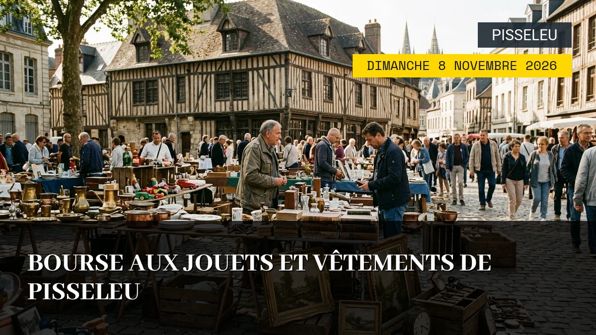 Affiche de l'événement : Bourse aux jouets et vêtements de Pisseleu – Dimanche 8 Novembre 2026