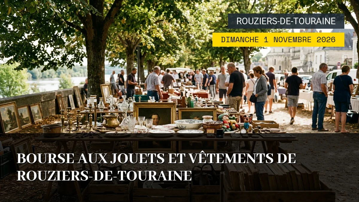 Affiche de l'événement : Bourse aux jouets et vêtements de Rouziers-de-Touraine – Dimanche 1 Novembre 2026