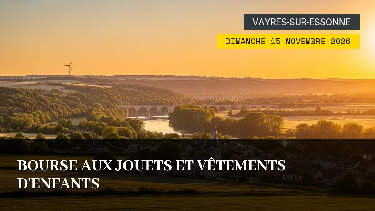 Affiche de l'événement : Bourse aux Jouets et Vêtements d&rsquo;Enfants – Dimanche 15 Novembre 2026