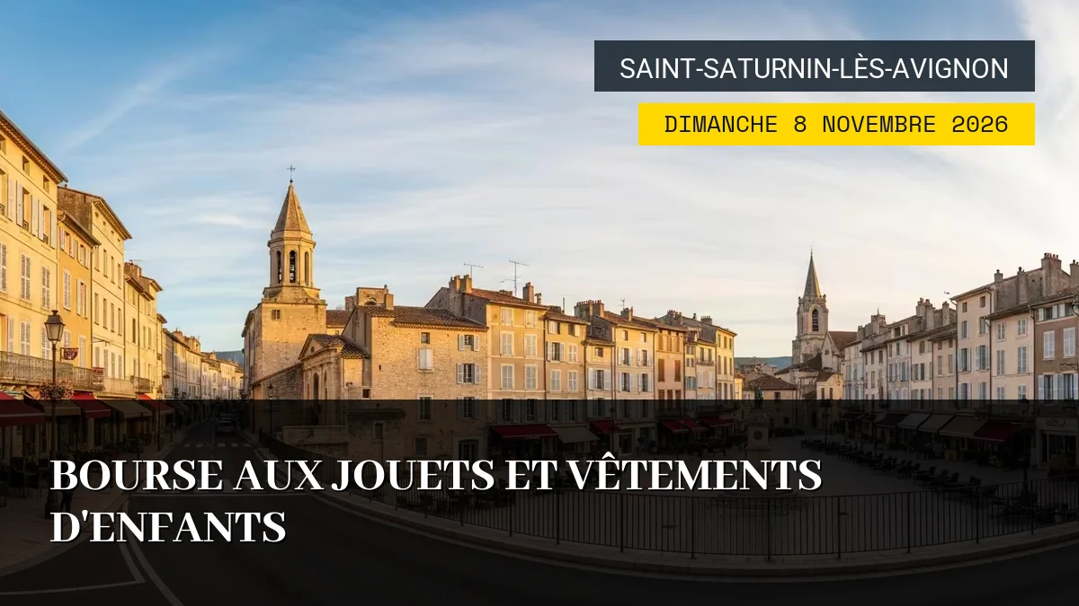 Affiche de l'événement : Bourse aux Jouets et Vêtements d&rsquo;Enfants – Dimanche 8 Novembre 2026
