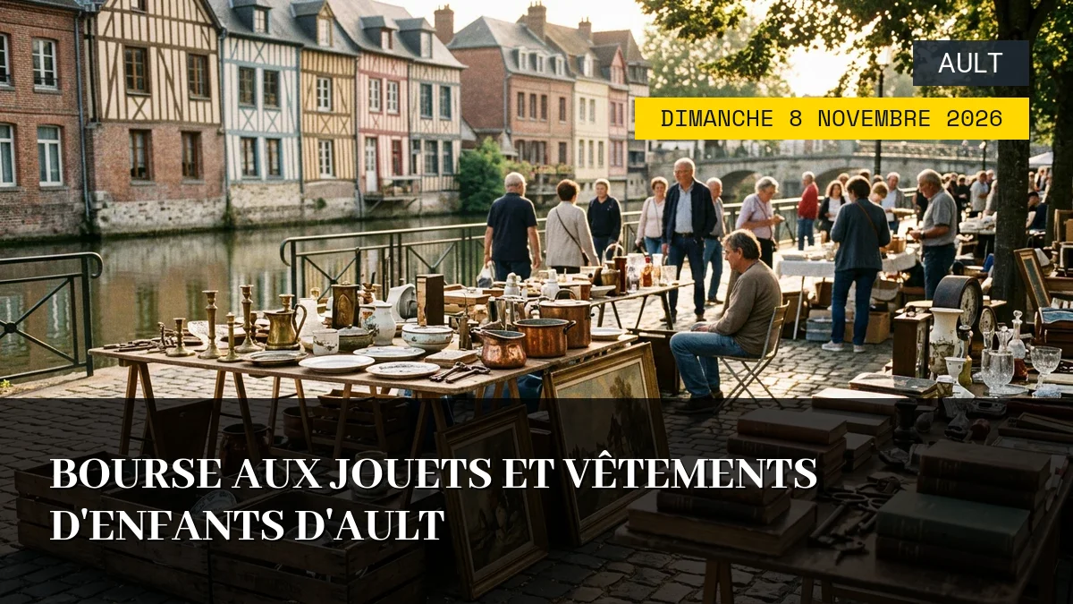 Affiche de l'événement : Bourse aux Jouets et Vêtements d&rsquo;Enfants d&rsquo;Ault – Dimanche 8 Novembre 2026