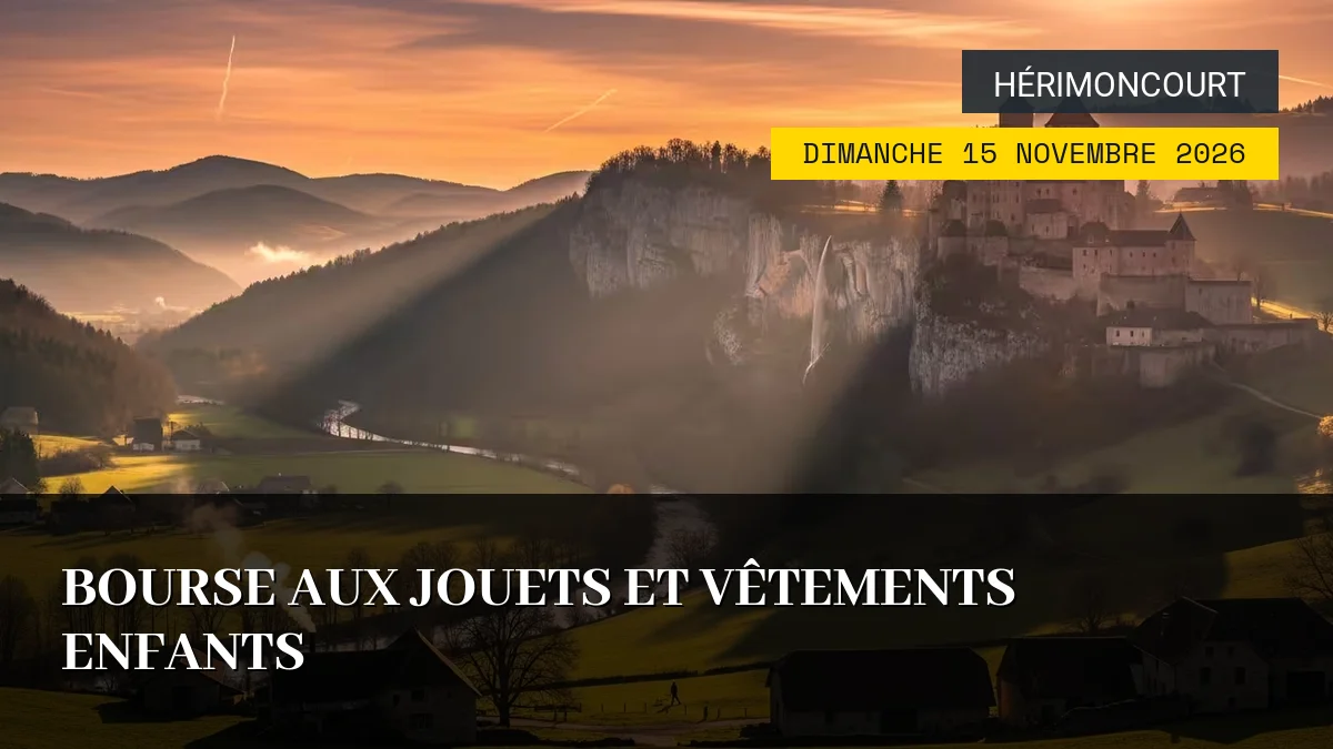 Affiche de l'événement : Bourse aux Jouets et Vêtements Enfants – Dimanche 15 Novembre 2026
