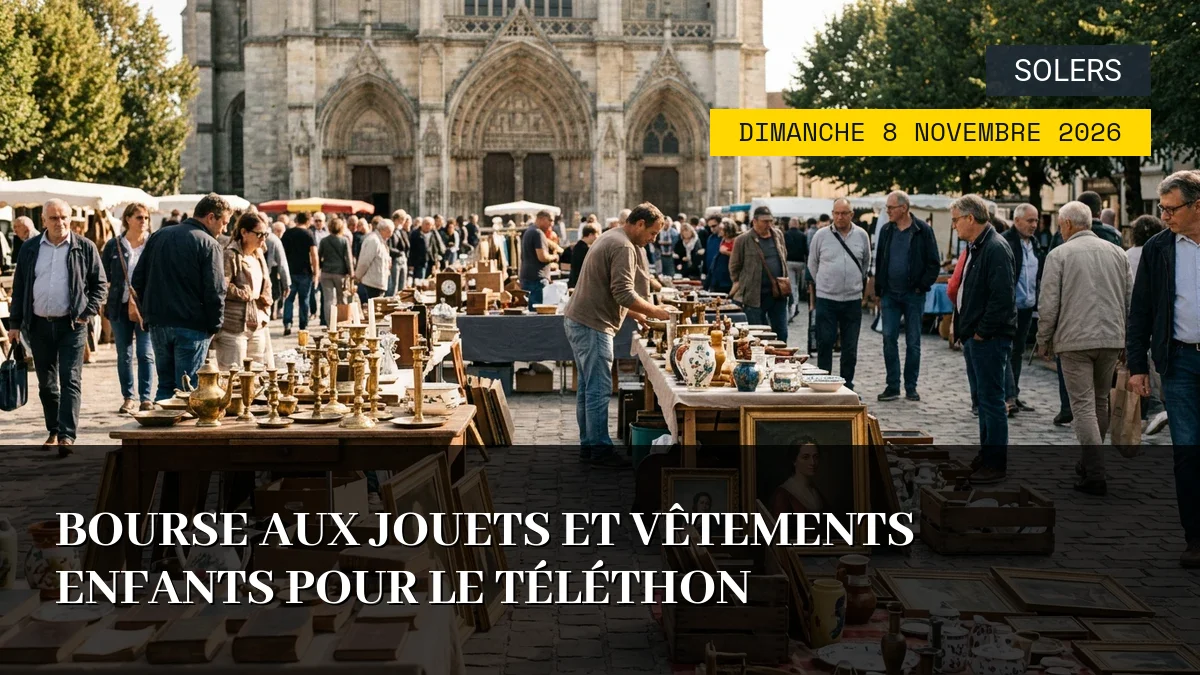 Affiche de l'événement : Bourse aux Jouets et Vêtements Enfants pour le Téléthon – Dimanche 8 Novembre 2026