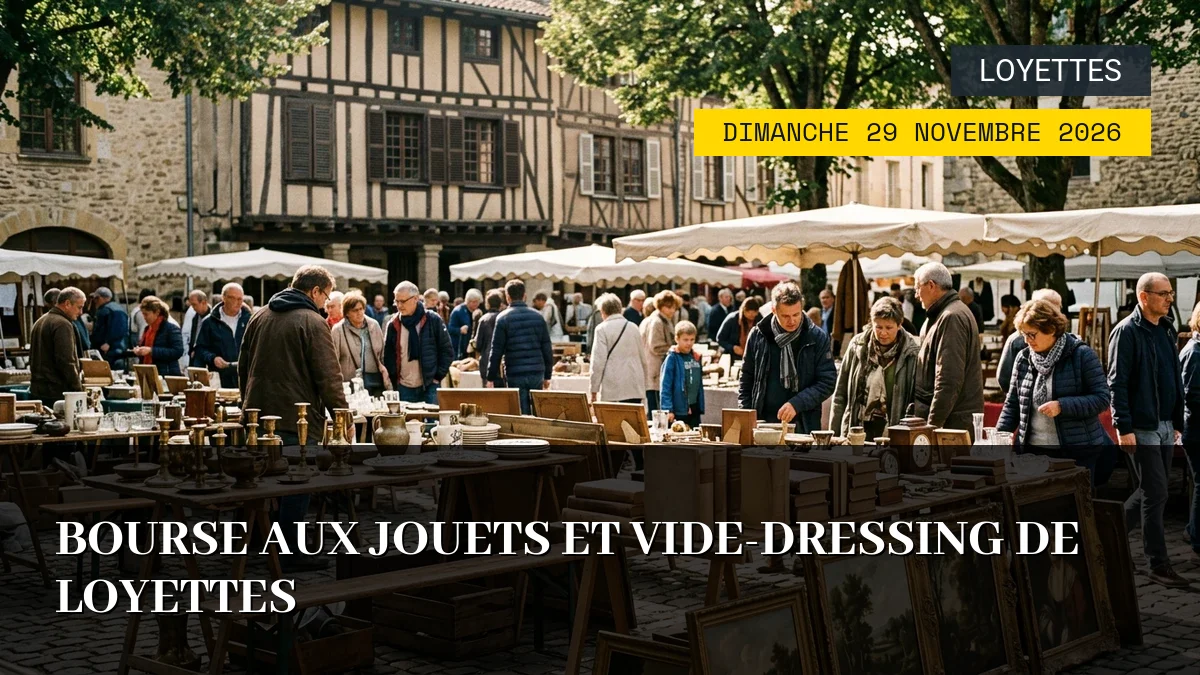 Affiche de l'événement : Bourse aux Jouets et Vide-Dressing de Loyettes – Dimanche 29 Novembre 2026