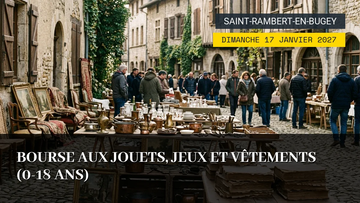 Affiche de l'événement : Bourse aux Jouets, Jeux et Vêtements (0-18 ans) – Dimanche 17 Janvier 2027