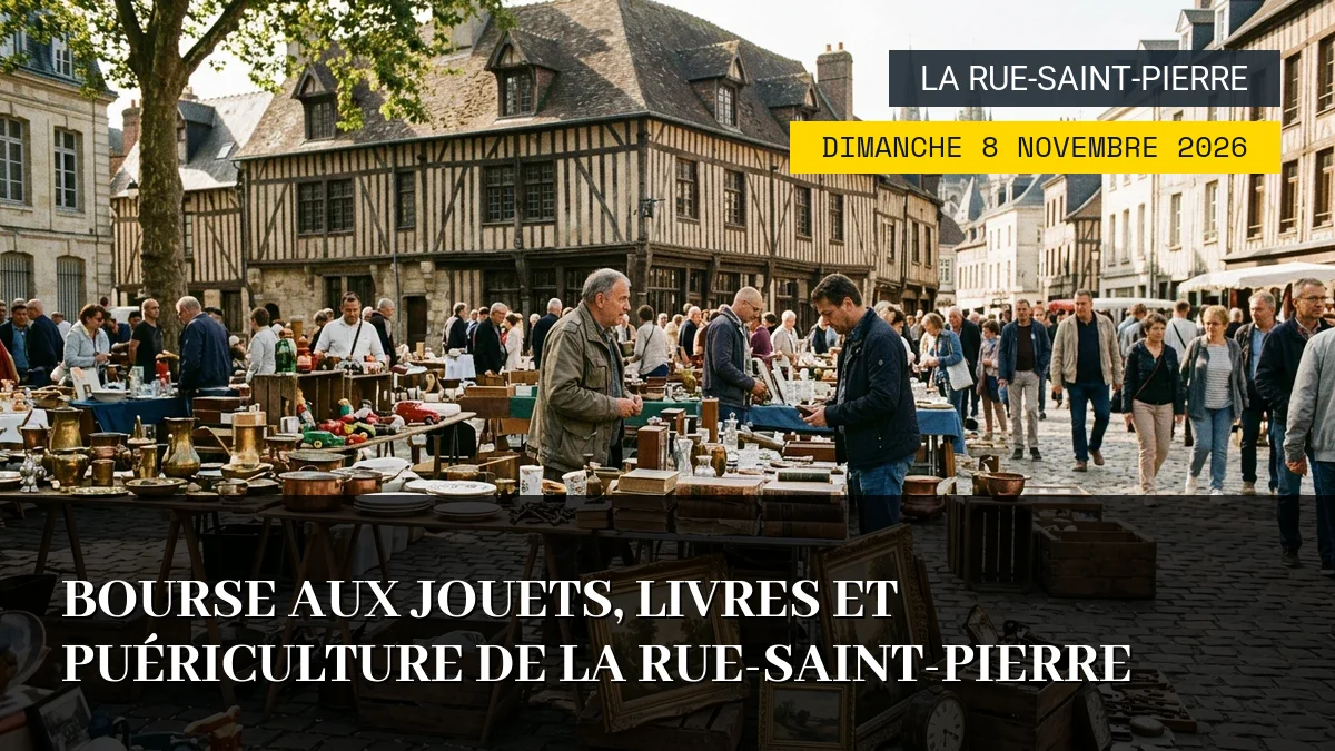 Affiche de l'événement : Bourse aux jouets, livres et puériculture de La Rue-Saint-Pierre – Dimanche 8 Novembre 2026