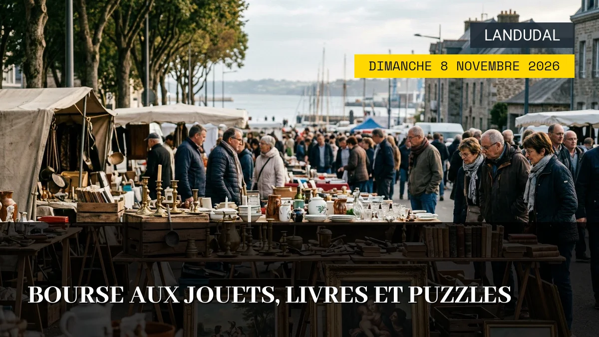 Affiche de l'événement : Bourse aux Jouets, Livres et Puzzles – Dimanche 8 Novembre 2026