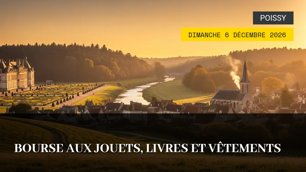 Affiche de l'événement : Bourse aux Jouets, Livres et Vêtements – Dimanche 6 Décembre 2026