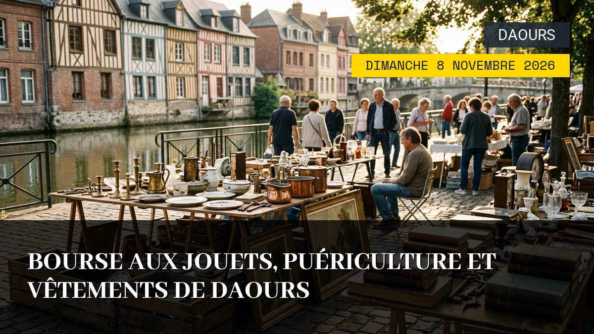 Affiche de l'événement : Bourse aux jouets, puériculture et vêtements de Daours – Dimanche 8 Novembre 2026