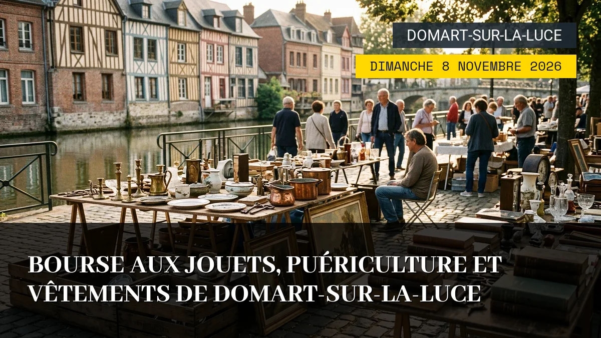 Affiche de l'événement : Bourse aux Jouets, Puériculture et Vêtements de Domart-sur-la-Luce – Dimanche 8 Novembre 2026