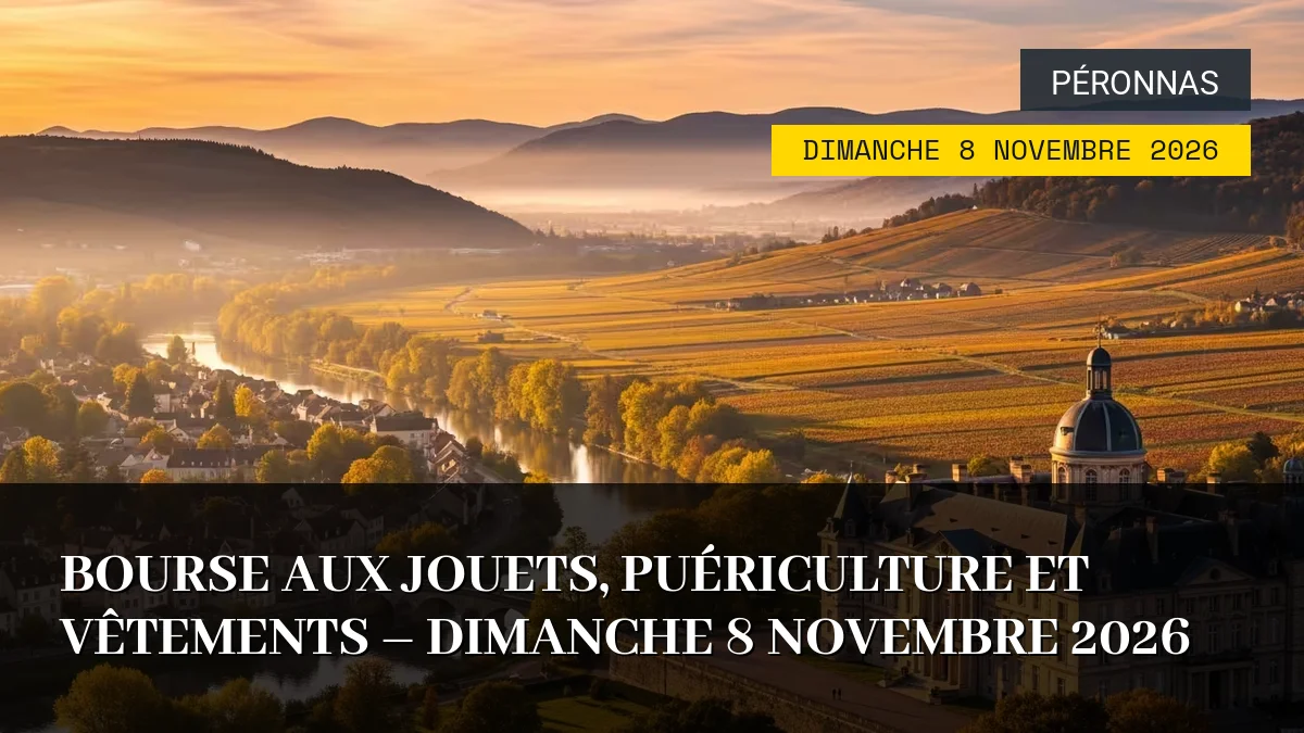Affiche de l'événement : Bourse aux Jouets, Puériculture et Vêtements – Dimanche 8 Novembre 2026
