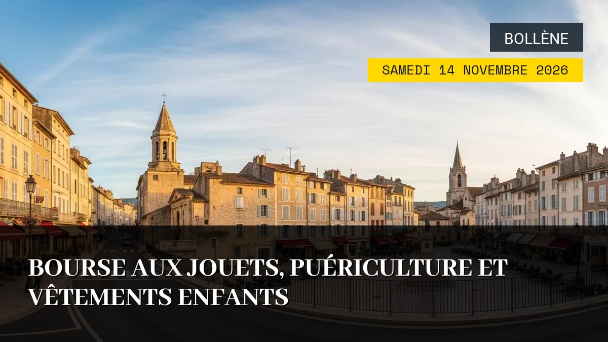 Affiche de l'événement : Bourse aux Jouets, Puériculture et Vêtements Enfants – Samedi 14 Novembre 2026