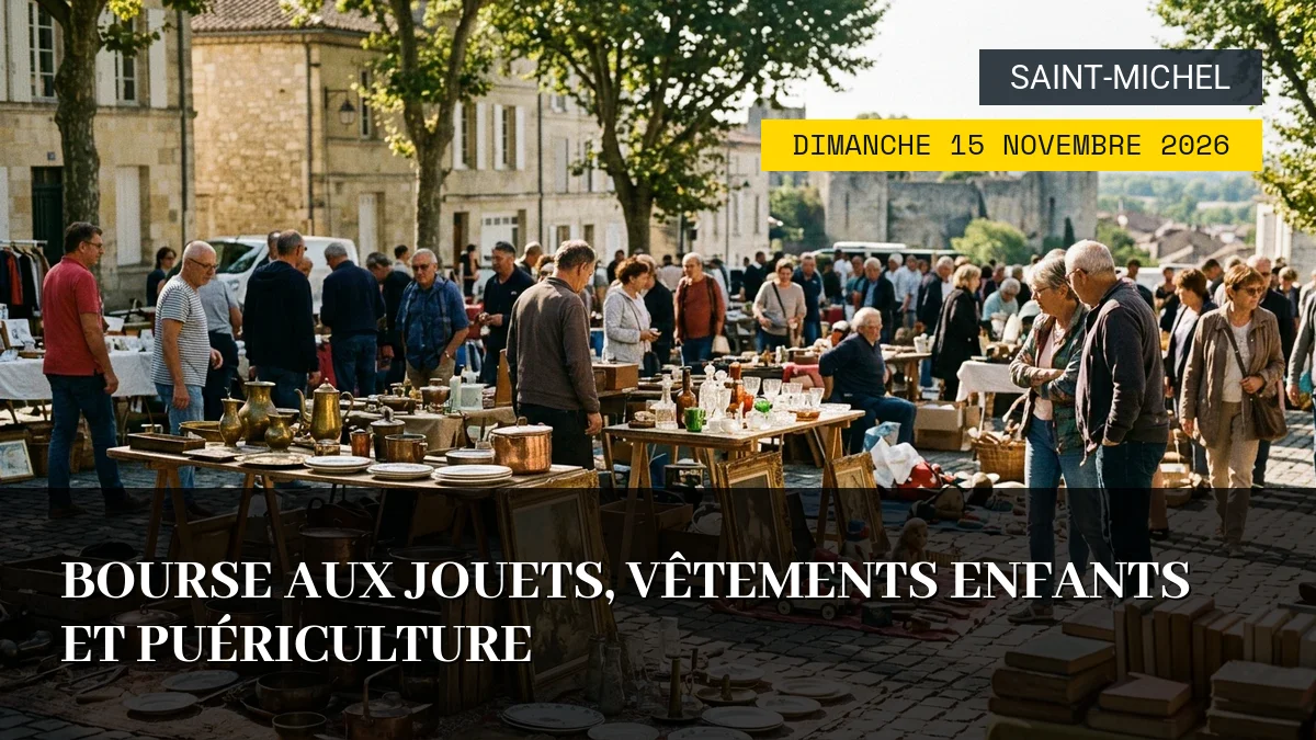Affiche de l'événement : Bourse aux Jouets, Vêtements Enfants et Puériculture – Dimanche 15 Novembre 2026