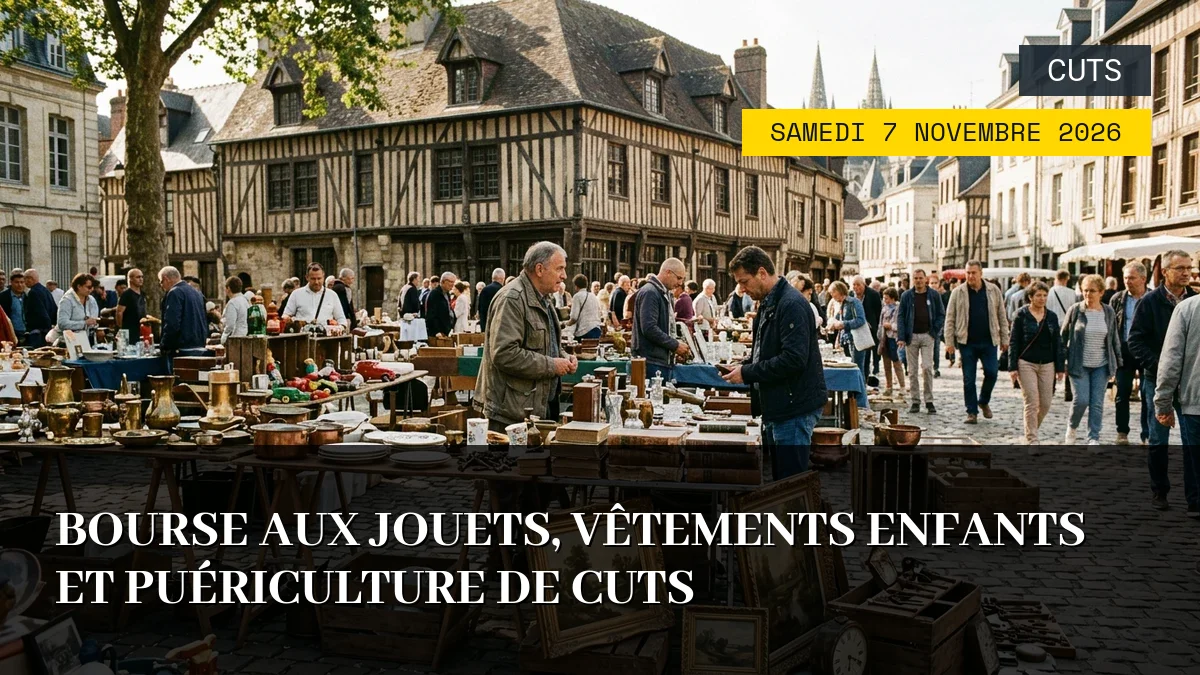 Affiche de l'événement : Bourse aux jouets, vêtements enfants et puériculture de Cuts – Samedi 7 Novembre 2026