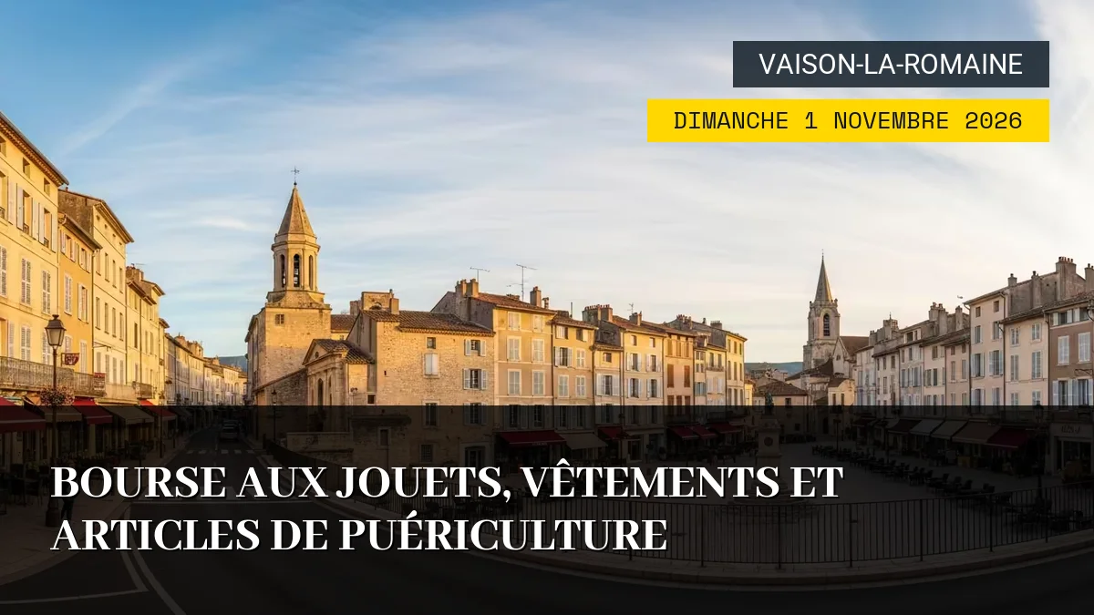 Affiche de l'événement : Bourse aux Jouets, Vêtements et Articles de Puériculture – Dimanche 1 Novembre 2026