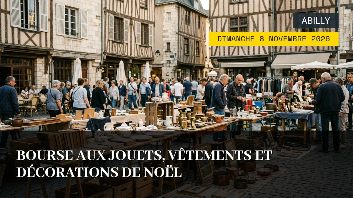 Affiche de l'événement : Bourse aux jouets, vêtements et décorations de Noël – Dimanche 8 Novembre 2026
