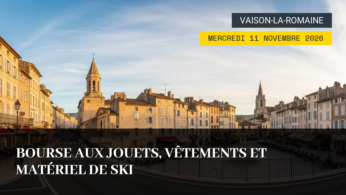 Affiche de l'événement : Bourse aux Jouets, Vêtements et Matériel de Ski – Mercredi 11 Novembre 2026