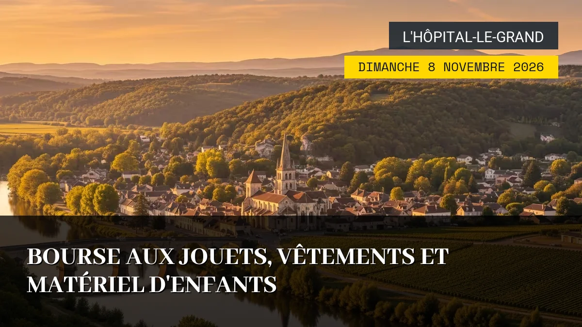 Affiche de l'événement : Bourse aux Jouets, Vêtements et Matériel d&rsquo;Enfants – Dimanche 8 Novembre 2026