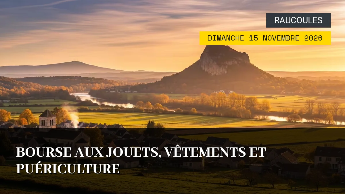 Affiche de l'événement : Bourse aux Jouets, Vêtements et Puériculture – Dimanche 15 Novembre 2026