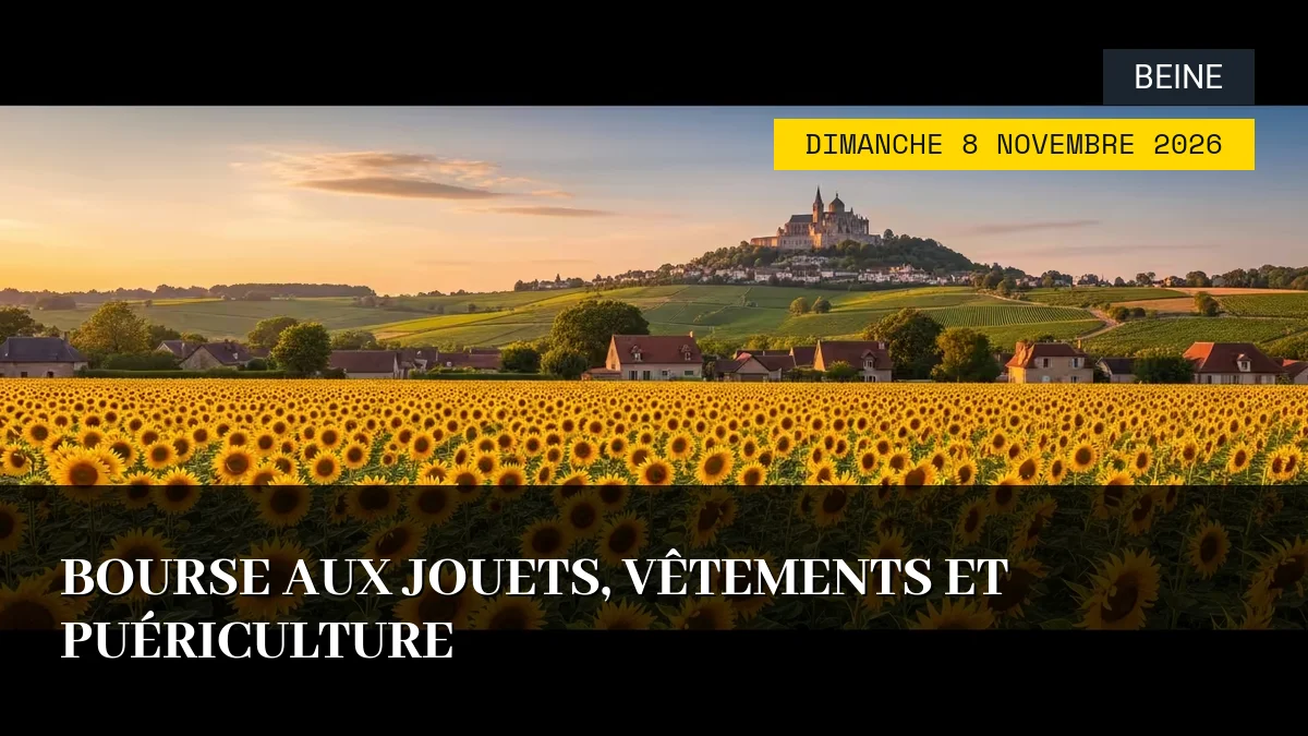 Affiche de l'événement : Bourse aux Jouets, Vêtements et Puériculture – Dimanche 8 Novembre 2026