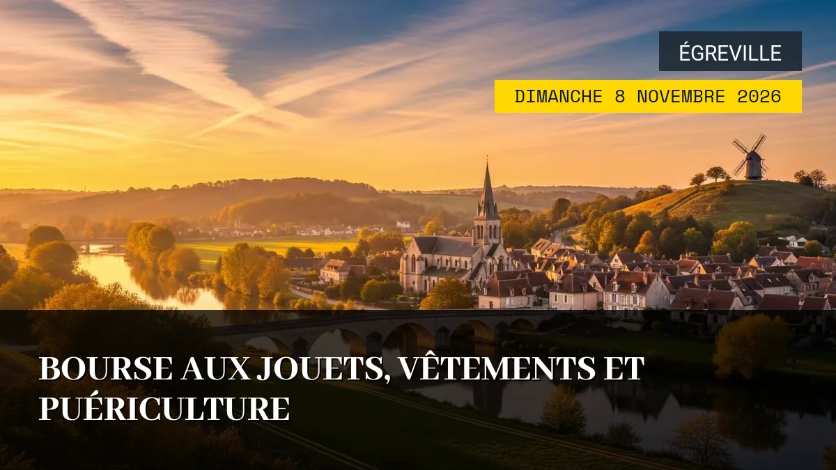 Affiche de l'événement : Bourse aux Jouets, Vêtements et Puériculture – Dimanche 8 Novembre 2026