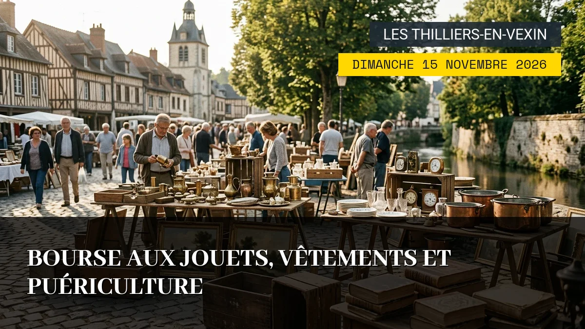 Affiche de l'événement : Bourse aux jouets, vêtements et puériculture – Dimanche 15 Novembre 2026