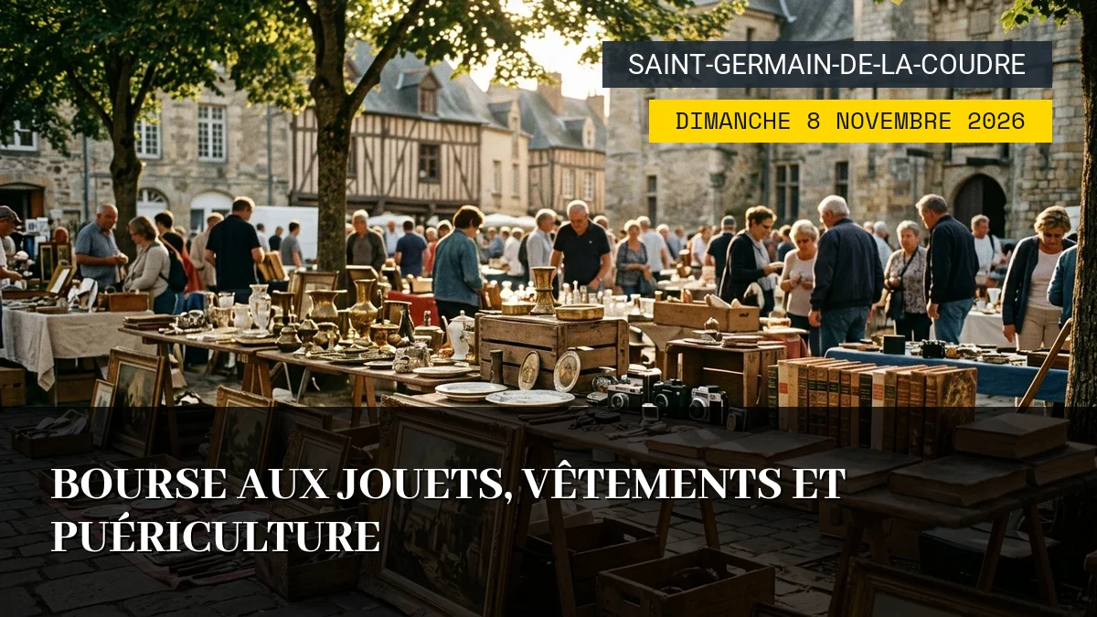 Affiche de l'événement : Bourse aux Jouets, Vêtements et Puériculture – Dimanche 8 Novembre 2026