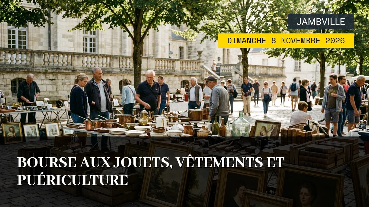 Affiche de l'événement : Bourse aux Jouets, Vêtements et Puériculture – Dimanche 8 Novembre 2026