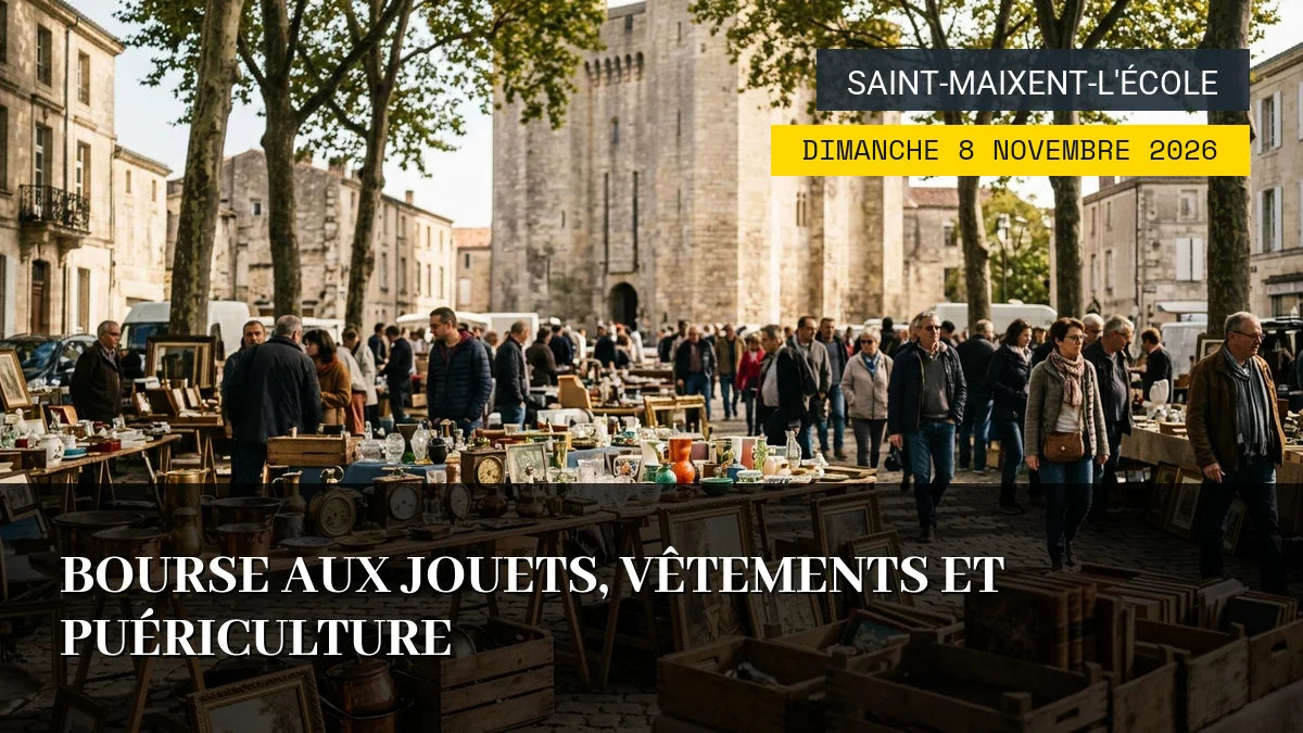 Affiche de l'événement : Bourse aux jouets, vêtements et puériculture – Dimanche 8 Novembre 2026