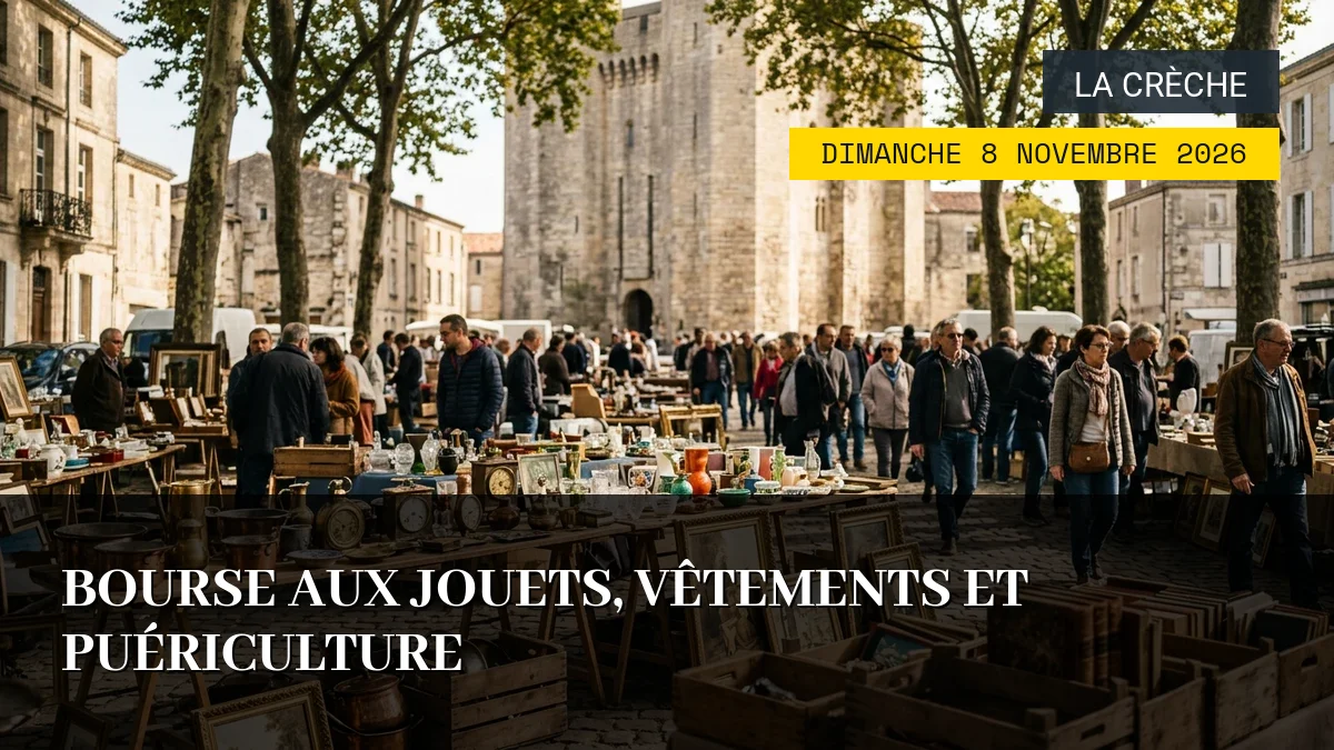 Affiche de l'événement : Bourse aux Jouets, Vêtements et Puériculture – Dimanche 8 Novembre 2026