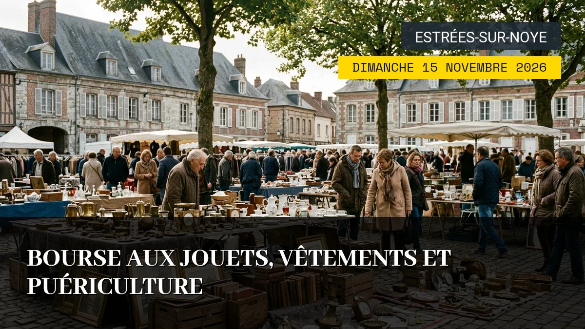 Affiche de l'événement : Bourse aux jouets, vêtements et puériculture – Dimanche 15 Novembre 2026